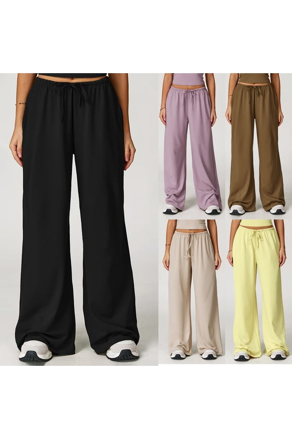 Women's Relaxed-Fit Elastic Waist Drawstring Pants, Versatile Casual Loungewear for Any Occasion, Travel, and Everyday ComfortFluorescence YellowS