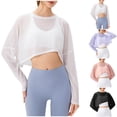 thumbnail image 1 of Women's Relaxed Fit Long Sleeve Round Neck Solid Color Sports Yoga Cover Up Jacket Soft Breathable Workout Running Casual Daily Wear | CSEONE,Purple L, 1 of 6