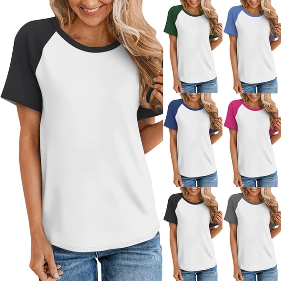 Women's Relaxed Fit Round Neck Short Sleeve T-Shirt Comfy Breathable Soft Tee Casual Everyday Wear | CSEONE,Black L