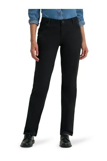 lee women's black dress pants Lee Womens Relaxed Fit Straight Leg Pants Beige 2, Women's