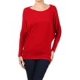 thumbnail image 1 of Moa Collection Women's Relaxed Fit Tunic Top Dolman Sleeve Knit Casual Style, 1 of 4