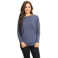 thumbnail image 1 of Moa Collection Women's Relaxed Fit Tunic Top Dolman Sleeve Knit Casual Style, 1 of 4