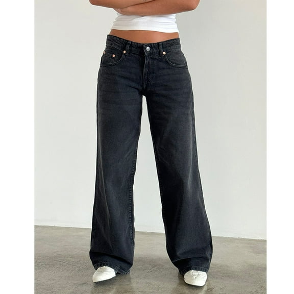 Women's Relaxed Fit Vintage Jeans – Straight Leg Denim Pants in Light Wash