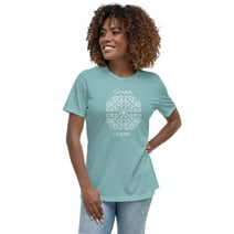 Women's Relaxed T-Shirt | Carpe Diem Abstract Design  | Various Colors | S-3XL (Heather Blue Lagoon, L)