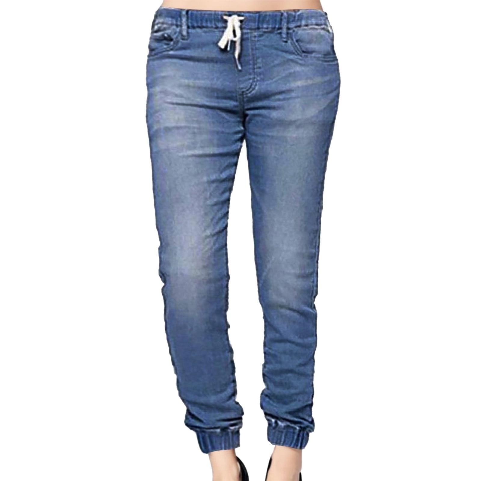 Women's Relaxedfit Jogger Sweatpants Denim Jeans Mid Waisted Slim — free download