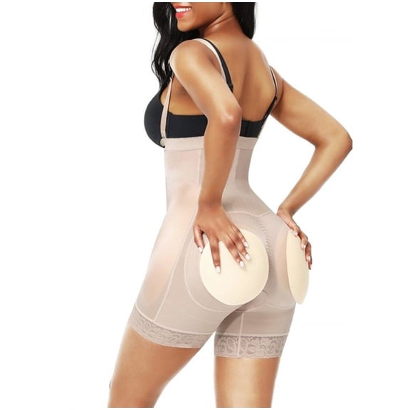 Women's Removable Padded Hips & Butt Enhancer Slimming Waist Control Panties Butt Lifter Shorts High Waist Shapewear NUDE 3XL