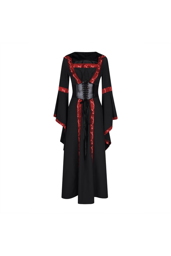 Women's Renaissance Corset Dress Vintage Gothic Fairy Ball Gown for Everyday Halloween Cosplay Festivals Wine S