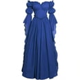 thumbnail image 1 of Women's Renaissance Medieval Dress Off Shoulder Long Bell Sleeve Ruffle Maxi Gown Vintage Halloween Cosplay Fairy Tale Princess Fantasy Party Costume, 1 of 4
