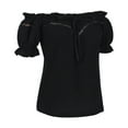 thumbnail image 1 of Women's Renaissance Shirt Off Shoulder Puff Sleeve Loose Fit Summer Tops S-2XL, 1 of 7