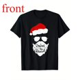 thumbnail image 1 of Women's "Respect The Beard" Santa Graphic Comfortable T Shirt Casual Short Sleeve Round Neck Top Black S-5XL, 1 of 5