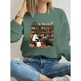 thumbnail image 1 of Halloween Spooky Season Sweatshirt Pumpkin Ghost Skull Black Cat  Print Long Sleeve Shirt for Women, 1 of 4