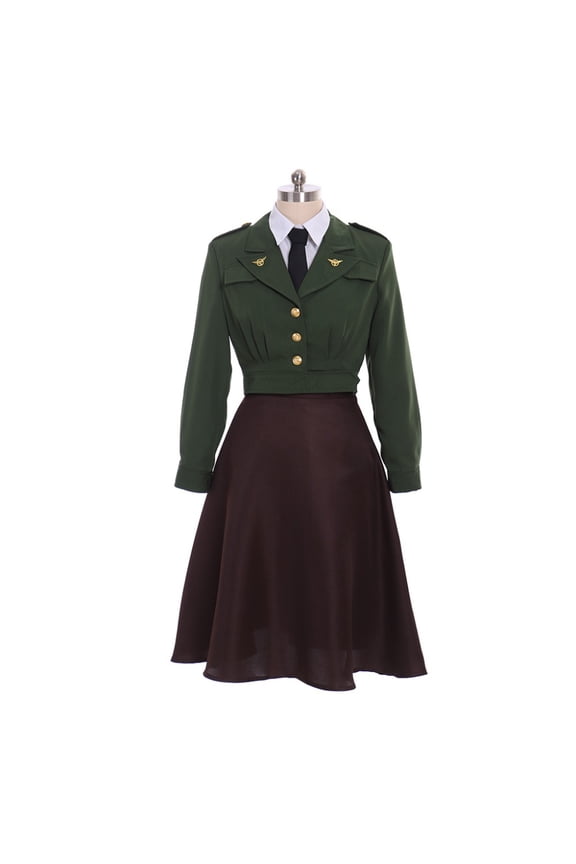 Women’s Retro 1940s Military Officer Style Dress Vintage Inspired Uniform Outfit