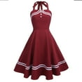 thumbnail image 1 of Women's Retro 1950s Cocktail Dress Vintage Sleeveless Rockabilly Flared A-Line Swing Midi Prom Dresses, 1 of 4