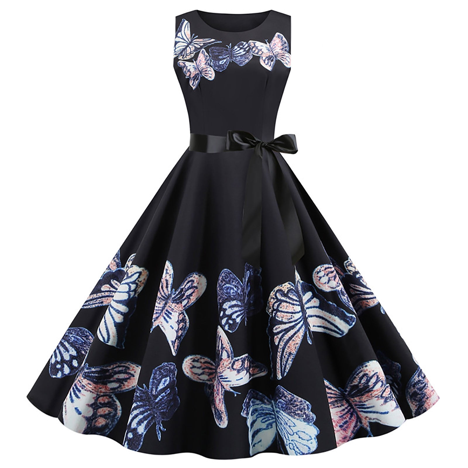 Women's Retro 50's 60's Style Dress Audrey Hepburn Vintage Tea Cocktail Dresses Puffy Swing Prom Party Dress With Belt - Walmart.com Women's Retro 50's 60's Style Dress Audrey Hepburn Vintage Tea Cocktail Dresses Puffy Swing Prom Party Dress With Belt - Walmart.com