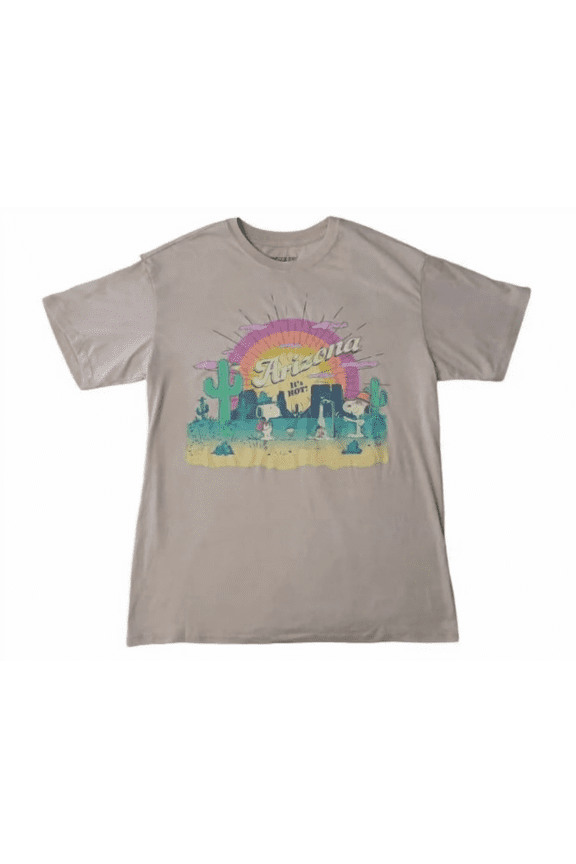 Snoopy Women's Arizona Retro Mineral Wash Graphic Short Sleeve Tee - XS