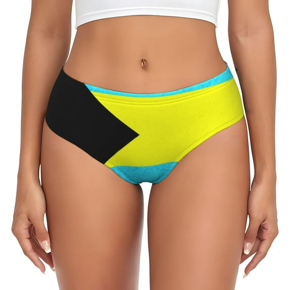 Women's Retro Bahamas Flag Hipster Underwear 3D printed Bikini Panties Briefs Medium