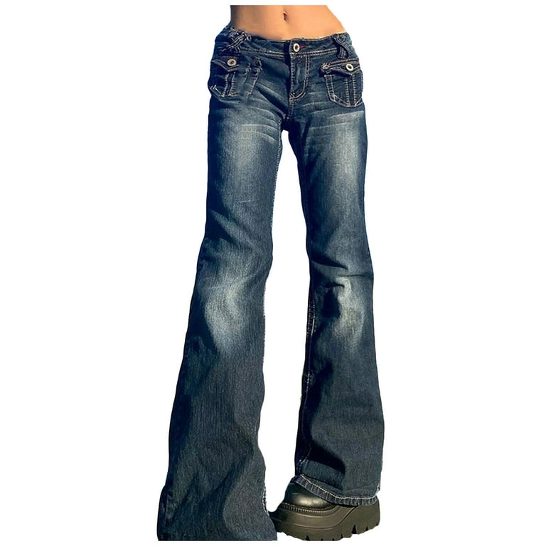 Vintage High Waisted Denim Jeans 70s Stonewash Wide Leg Pants