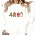 thumbnail image 1 of Women's Retro #ChristmasVibes Boot Coffee Beanie Ornament Star Graphic Cotton Round-neck Long-sleeved Sweatshirt White S-3XL, 1 of 5