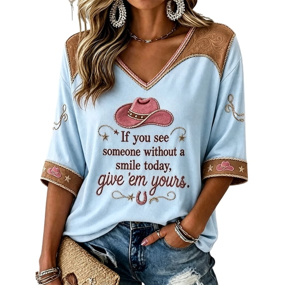 Women's Retro Country Singer Graphic Tee Graphic Dolly Western T-shirt Short Sleeve V Neck T-shirts for Fans Memorial Gift Apparel,(S)
