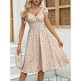 thumbnail image 1 of Women's Retro Floral Puff Sleeve Dress, 1 of 5