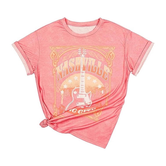 Women's Retro Graphic T Shirt Crew Neck Short Sleeve Vintage Style Tee Casual Summer Top