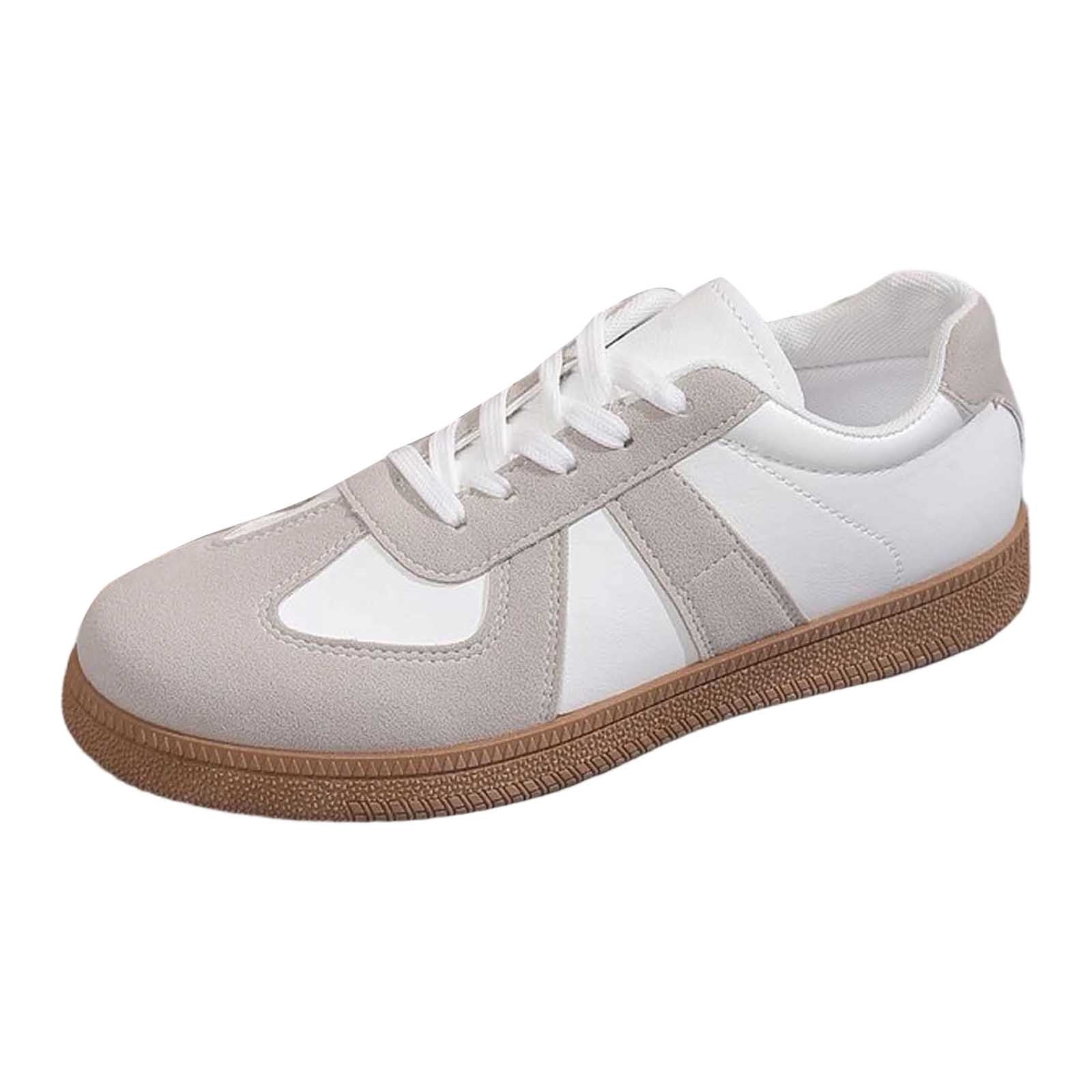 Women's Retro Gum Sole Fashion Sneakers-Lace Detail Casual Retro Walking Shoes-Gum Sole Casual Tennis-Anti Trainers