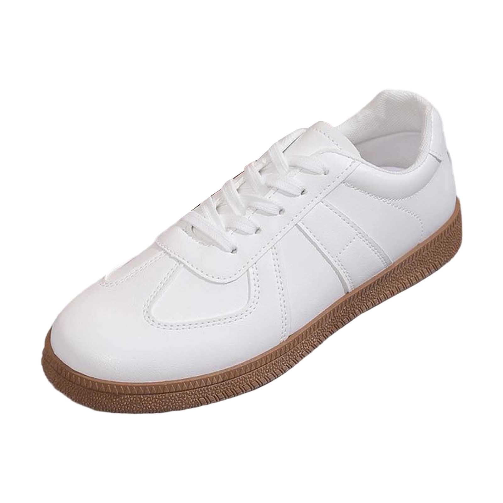 Women's Retro Gum Sole Fashion Sneakers-Lace Detail Casual Retro Walking Shoes-Gum Sole Casual Tennis-Anti Trainers
