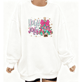 thumbnail image 1 of Women's Retro Holly Jolly Colorful Tree Bow Star Graphic Cotton Round-neck Long-sleeved Sweatshirt White S-3XL, 1 of 5