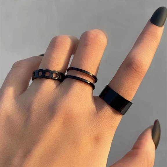 Women's Retro Knuckle Rings Set: 3-Piece Open Alloy Rings with Grid Design for a Unique Fashion Statement