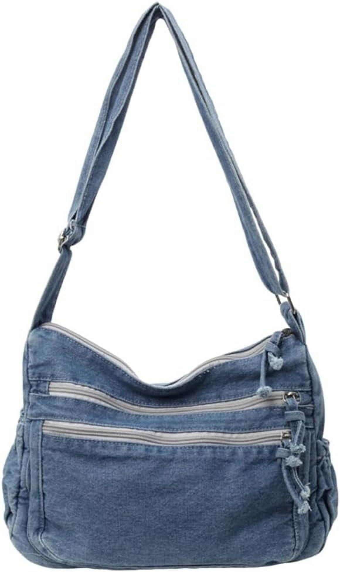 バッグ GRANCY DenimpantsStyle ShoulderBag Women's Retro Large Canvas Denim Shoulder Bag Denim