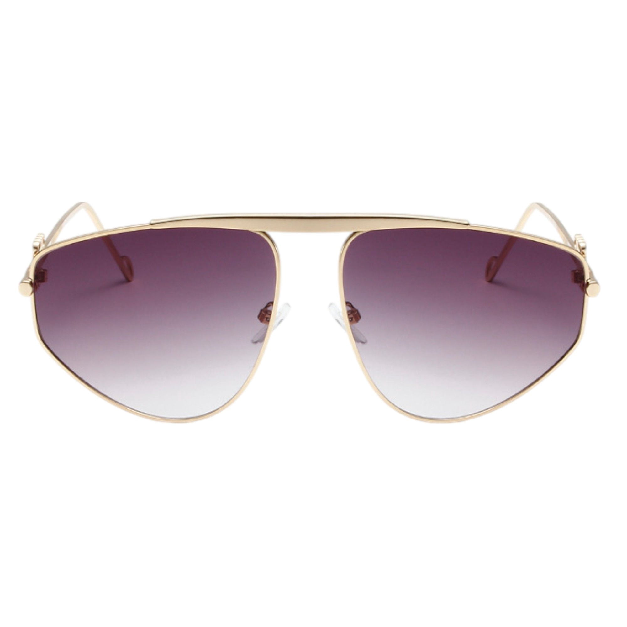 Retro Aviator Oversized Sunglasses UV400 Protection with Case Women main image 2