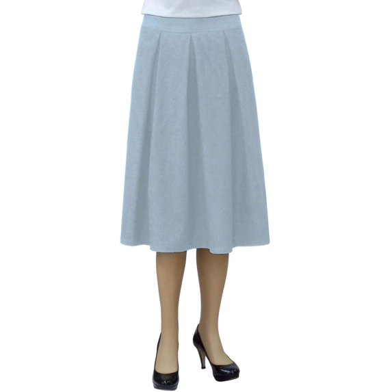 Women's Retro Pleated Ultrasoft Light Weight Denim Skirt