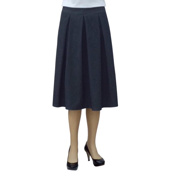 Women's Retro Pleated Ultrasoft Light Weight Denim Skirt