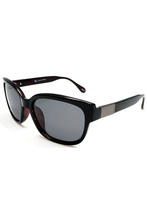 Women's Retro Polarized Horn Rimmed Sunglasses - Gloria Swanson, Black