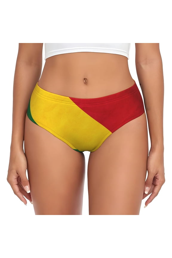 Women's Retro Reggae-Rastafarian Flag Seamless Hipster Panties Stretch printed Bikini Underwear X-Small