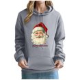 thumbnail image 1 of Women’s Retro Santa Claus Print Hooded Sweatshirt Long Sleeve Baggy Christmas Pullover with Pockets Festive Merry Christmas Hoodie for Holiday Outfits 2025 Trendy Casual Top, 1 of 5