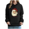 thumbnail image 1 of Women’s Retro Santa Claus Print Hooded Sweatshirt Long Sleeve Baggy Christmas Pullover with Pockets Festive Merry Christmas Hoodie for Holiday Outfits 2025 Trendy Casual Top, 1 of 5