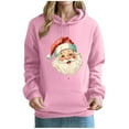 thumbnail image 1 of Women’s Retro Santa Claus Print Hooded Sweatshirt Long Sleeve Baggy Christmas Pullover with Pockets Festive Merry Christmas Hoodie for Holiday Outfits 2025 Trendy Casual Top, 1 of 5