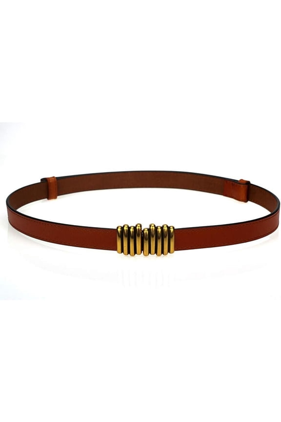 Women's Retro Skinny Belts Fashion Designer Buckle Belt