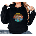 thumbnail image 1 of Women's Retro Sloth Sunset Graphic Breathable Hoodie Top Casual Comfortable Hooded long-sleeved Black S-2XL, 1 of 7