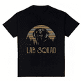 thumbnail image 1 of Women's Retro Striped Lab Squad Graphic T-Shirt S-4XL, 1 of 5