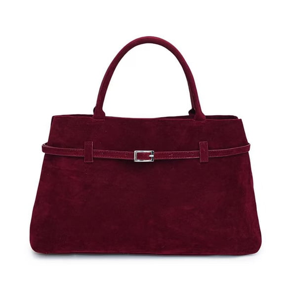 Women's Retro Suede Tote Bag Large Capacity Slouchy Shoulder Handbag for Work Travel Shopping
