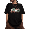 thumbnail image 1 of Women's Retro Tis The Season Christmas Graphic Oversized Cotton T-Shirt Black S-5XL, 1 of 5