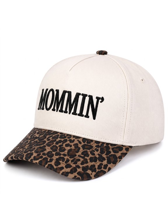 Women's Retro Two-Tone Baseball Cap, Embroidered 5-Panel Cotton Trucker Style Snapback Hat, Funny Gifts for Wife & Mom