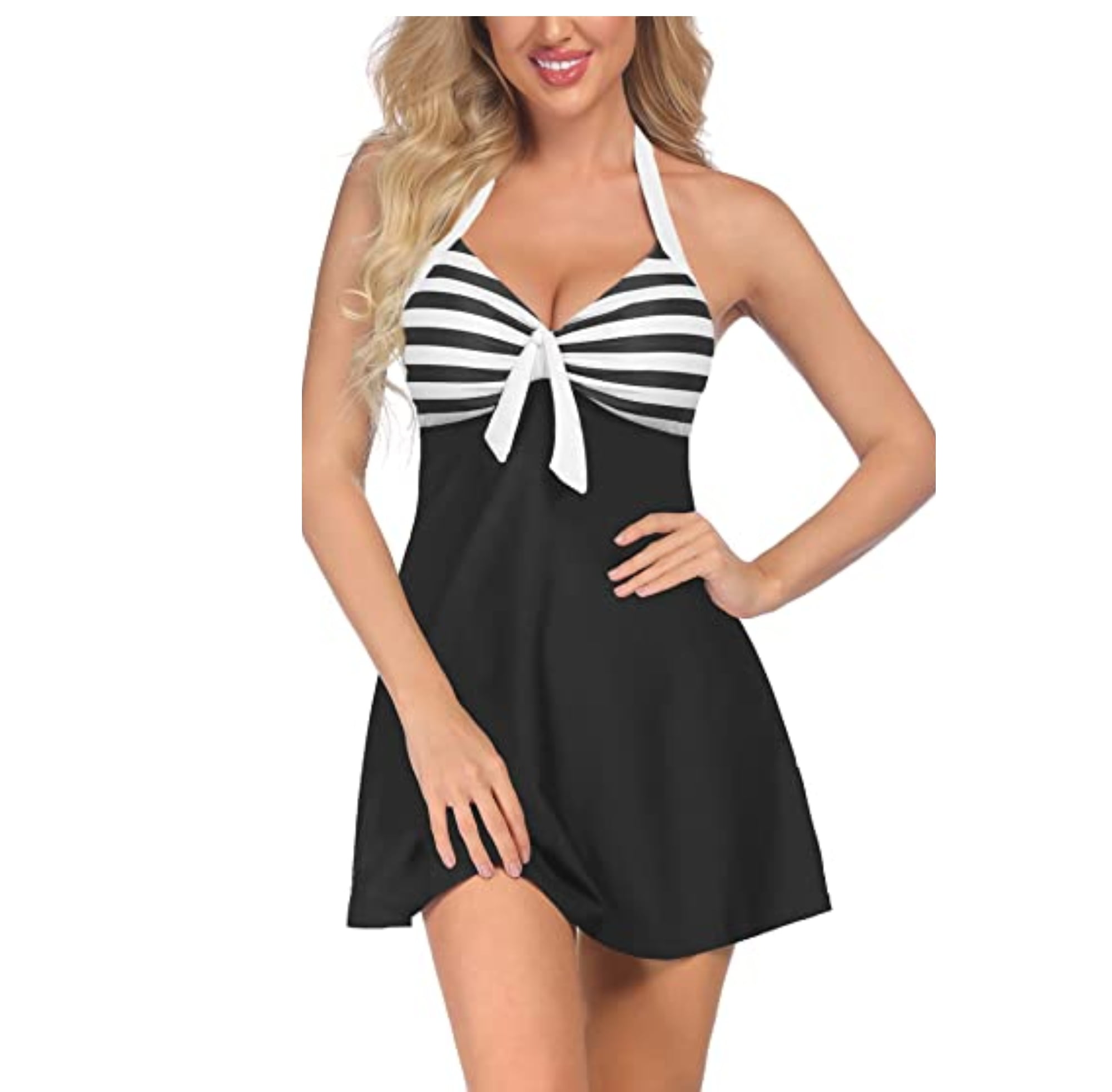 Women's Retro Vintage Sailor Swimwear Bathing Suit, One Women's Retro Vintage Sailor Swimwear Bathing Suit, One