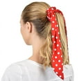 thumbnail image 1 of Women's Retro Vintage Versatile Neckerchief Head Scarf Hair Tie Sash Scrunchie, Polka Dot Red, 1 of 3