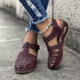thumbnail image 1 of Women's Retro Wedge Sandals, Closed Toe   Shoes, Casual Slingback Sandals Women's Platform Sandals, 1 of 20