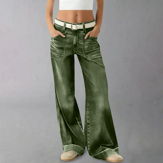 Women's Retro Wide Leg Jeans,Loose Fit Straight Leg Street Style Denim Pants,Comfortable Stretchable Casual Vintage Wash Trousers,Trendy High Waist Baggy Jeans for Women, Classic Modern Comfort Denim