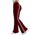 thumbnail image 1 of Women's Retro Wide Leg Side Striped Sports Pants Casual Loose Yoga Pants with Pockets, 1 of 5