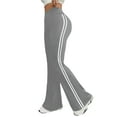 thumbnail image 1 of Women's Retro Wide Leg Side Striped Sports Pants Casual Loose Yoga Pants with Pockets, 1 of 5